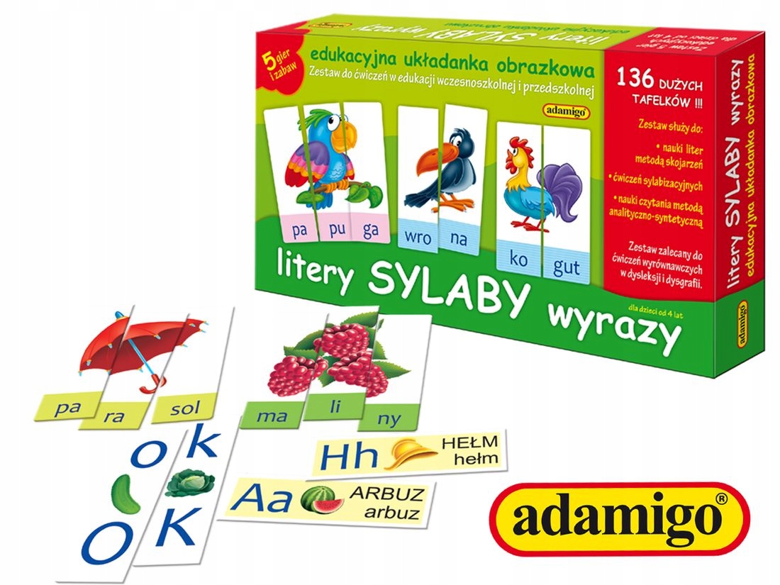 

Gra Zestaw Edukacyjny Litery Sylaby Wyrazy Adamigo
