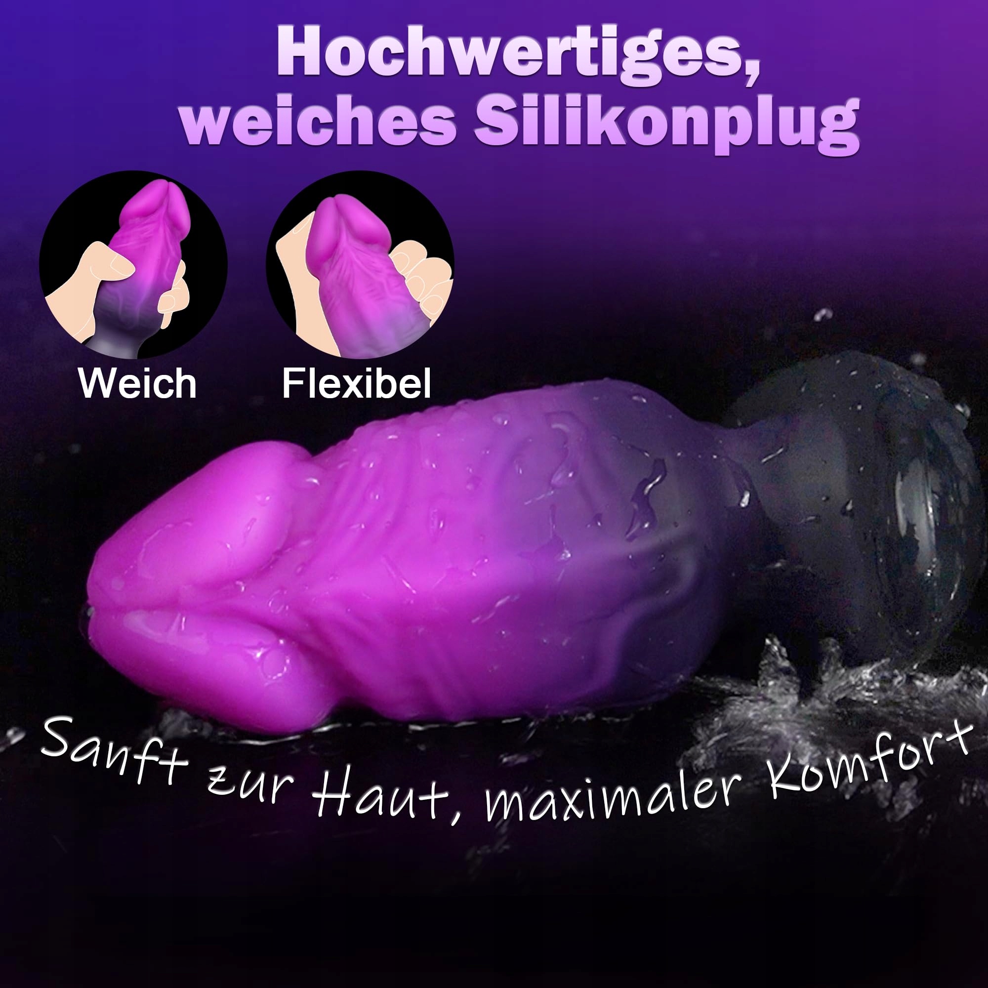 MONSTER FANTASY Realistyczny Silikonowy Korek Analny XXL Dla Początkujących — miniatura 6