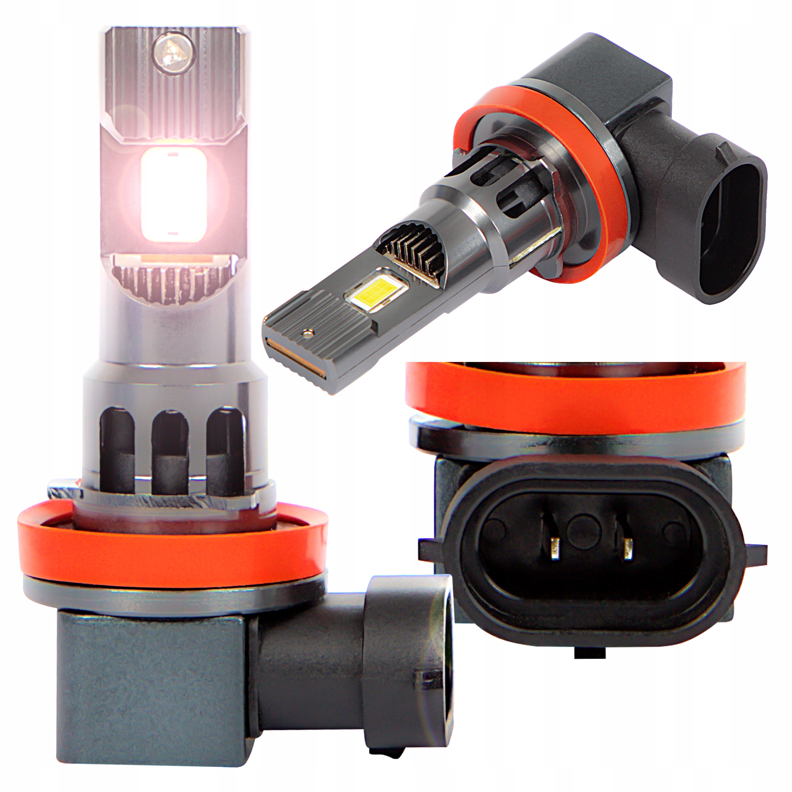 2X Żarówka Samochodowa Led H11 H8 H9 12V 30W Hq 6500K 3800LM +300% Canbus