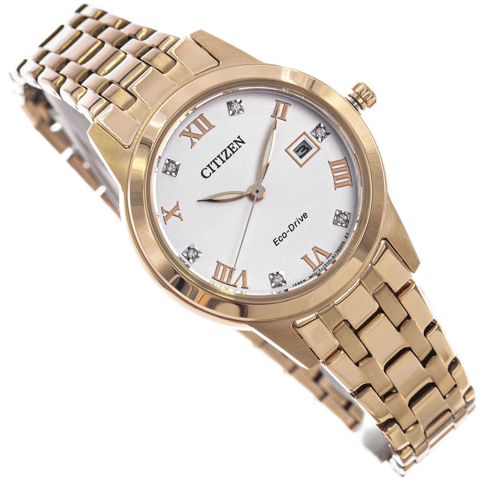 Dámské Hodinky Citizen FE1243-83A Eco-drive Elegant Crystals Růžové Zlato