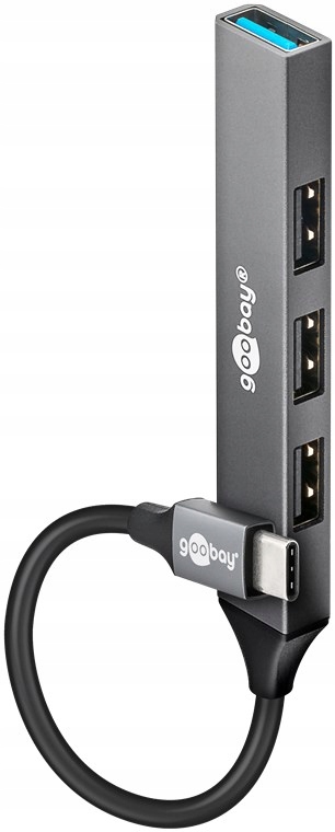 Goobay Slim 4-Port Usb Hub, Usb-c to Usb-a, 5 Gbit/s 74457