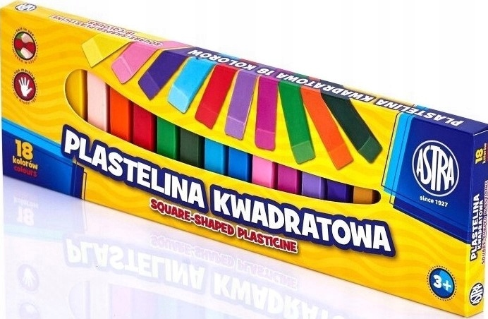 

Plastelina Astra kwadratowa 18 kolorów
