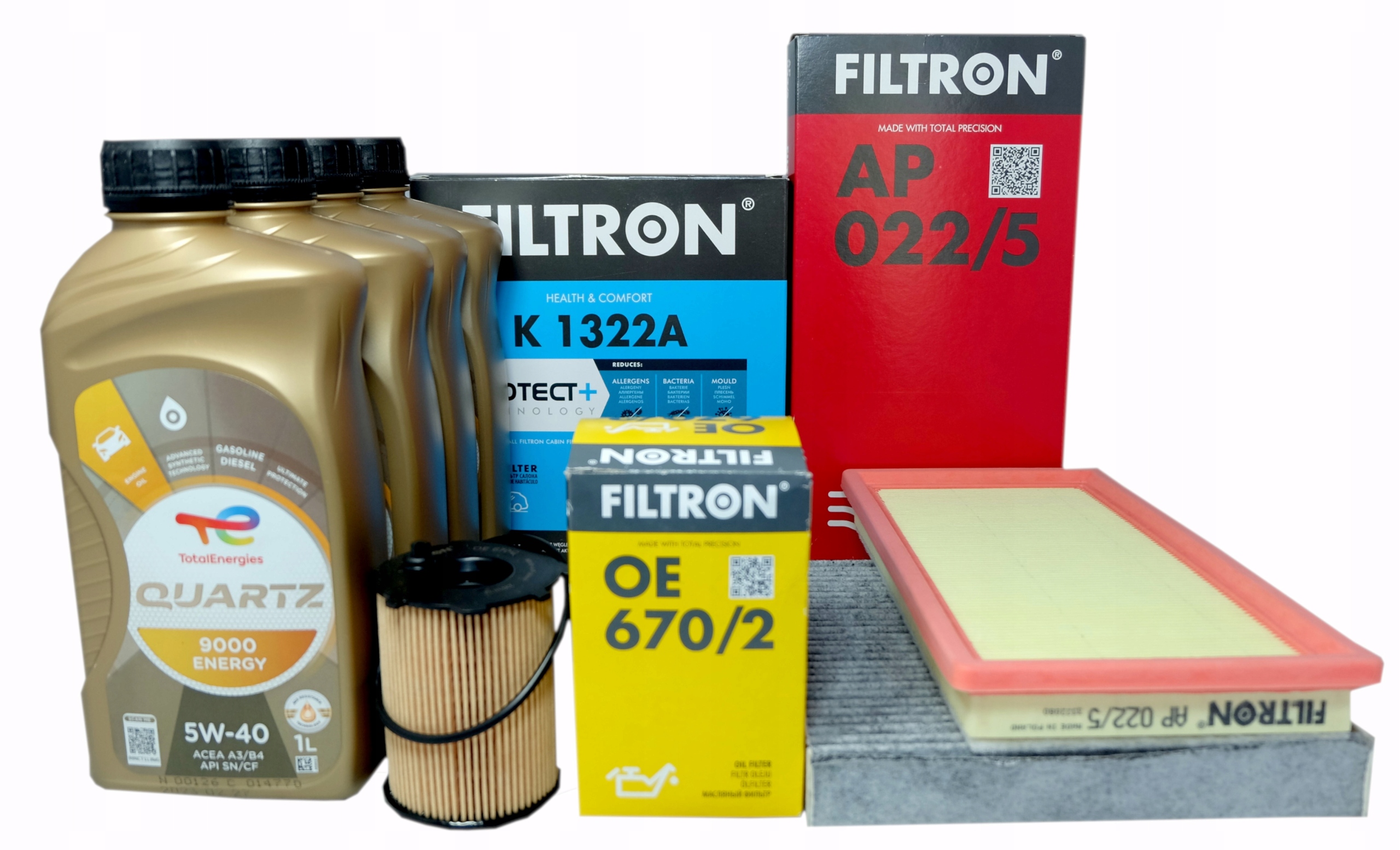 3 x Filtr Olej Total 5v40 Fiat Panda 3 0.9 78 80 86 90