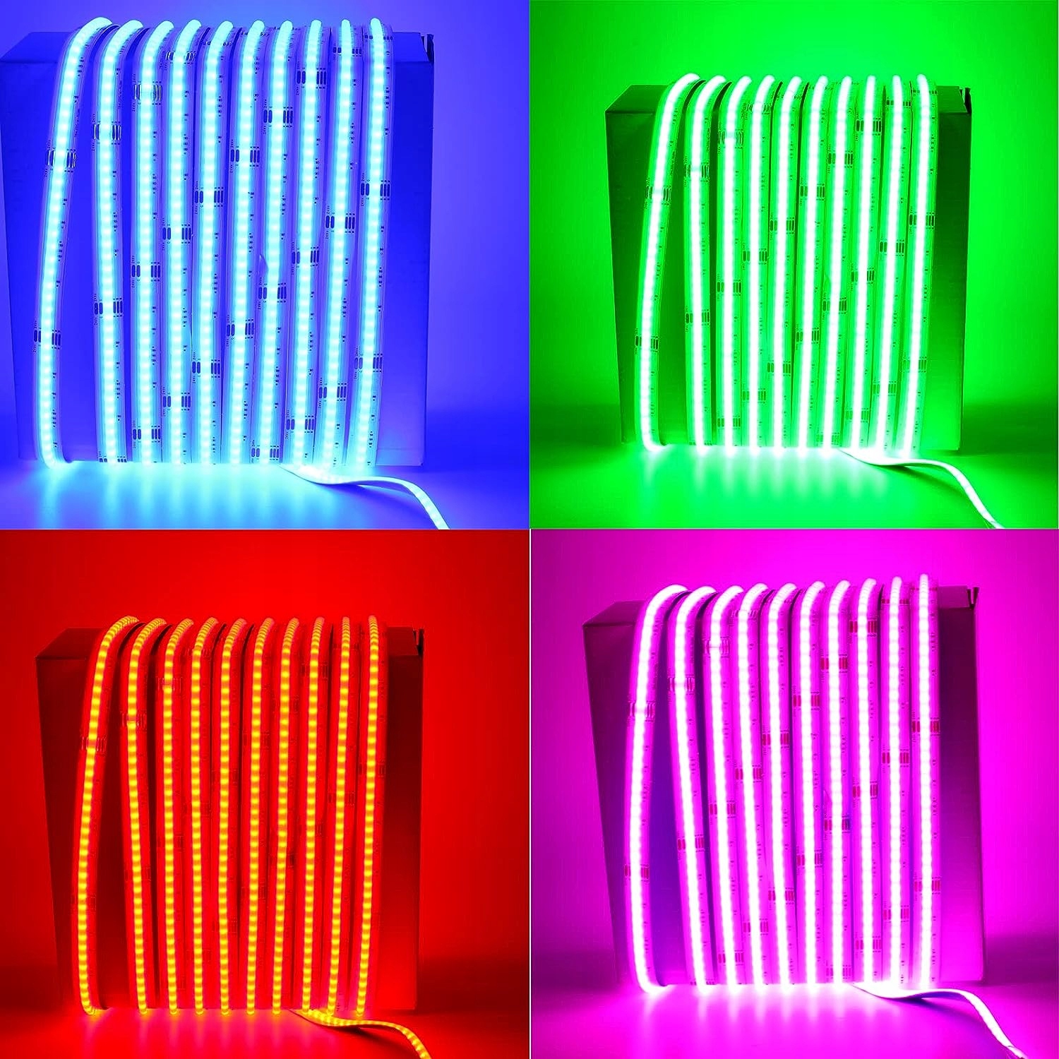 LEDY WODOODPORNE KOLOROWE TAŚMA RGBW COB 3920 1m Długość 1 m