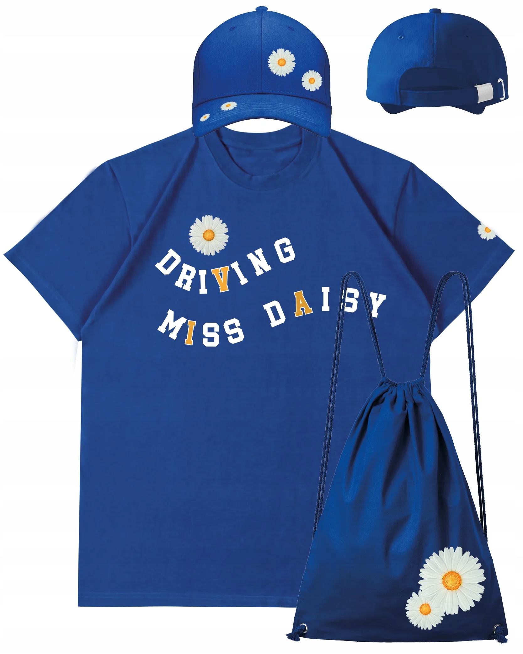 Sada Batoh Tričko a Čepice Driving Miss Daisy, modrá, velikost M