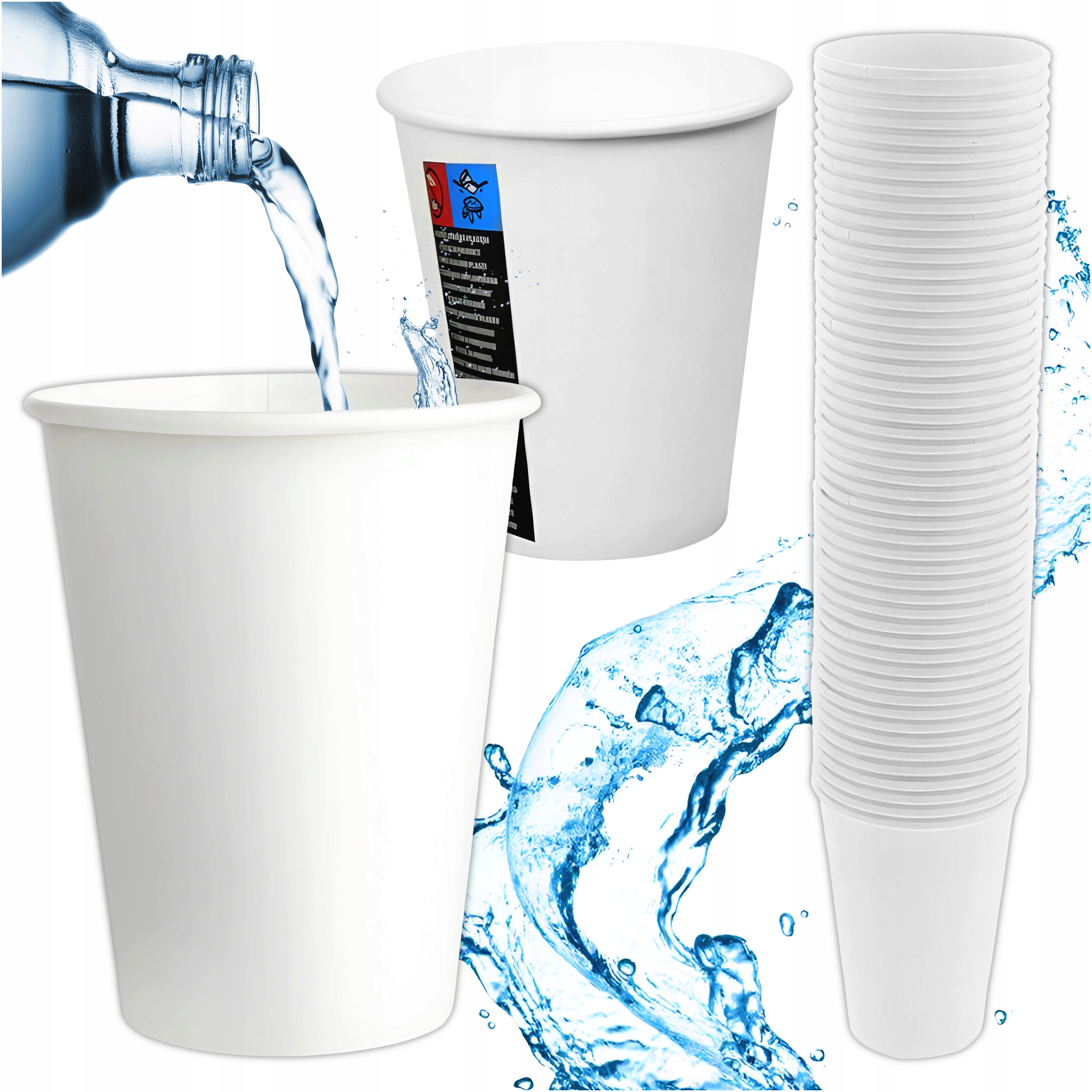 KUBKI PAPIEROWE JEDNORAZOWE 250m DO KAWY NA NAPOJE CIEPŁE ZIMNE 50szt