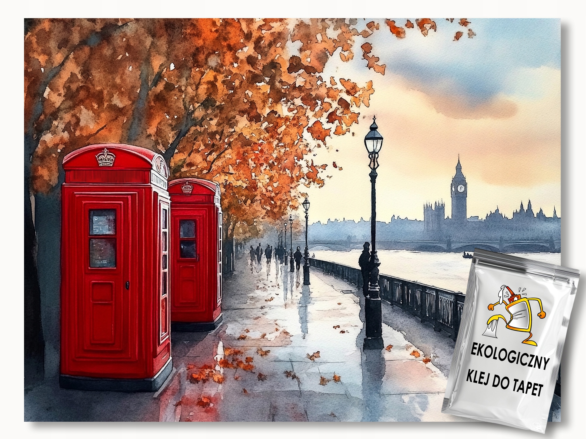 Fototapeta Flizelina Anglie Londýn Tamiza Big Ben Podzim 208x146 lepidlo