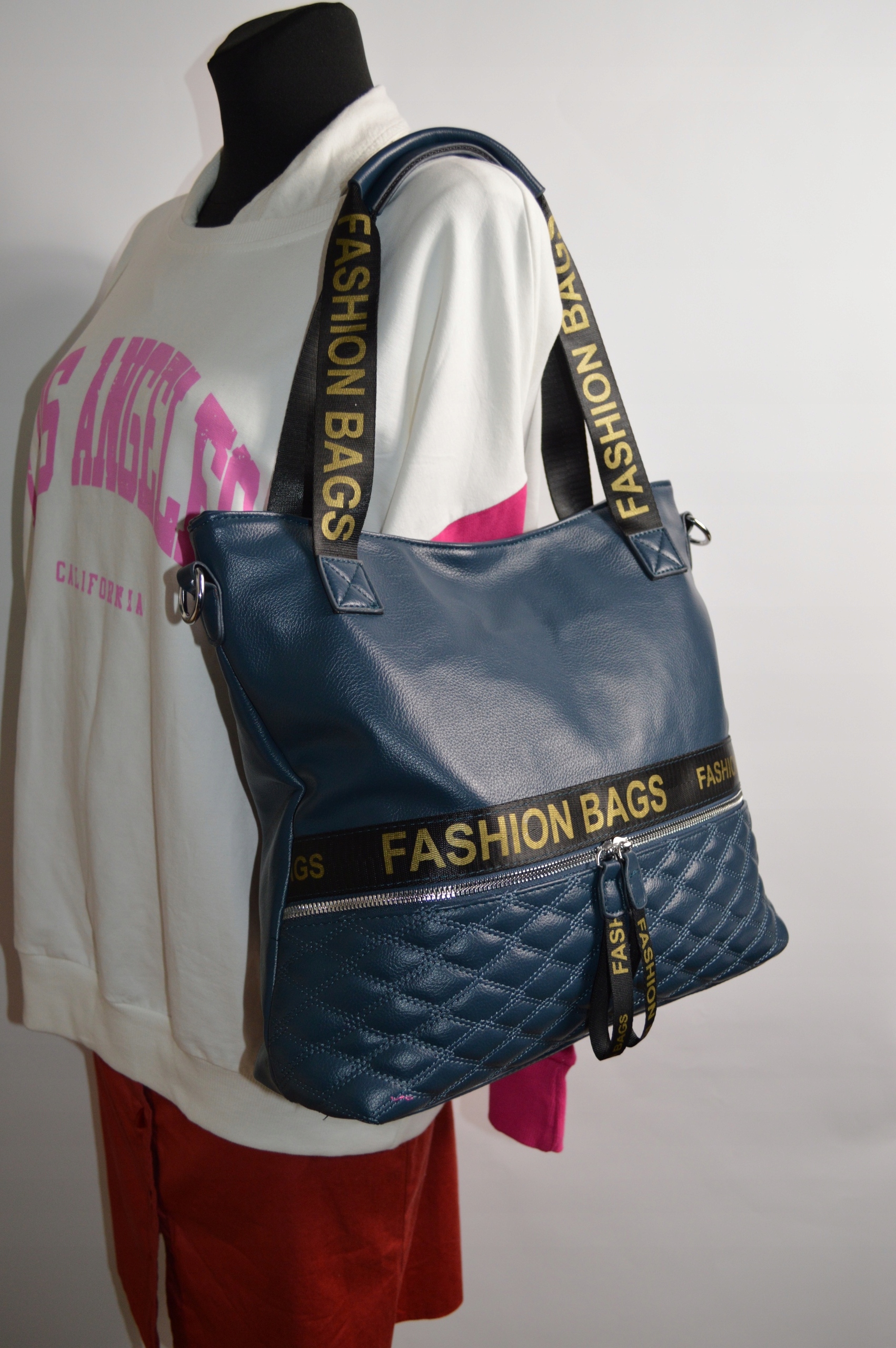 ELEGANCKA DUŻA TOREBKA DAMSKA WOREK SHOOPER BAG Styl miejski