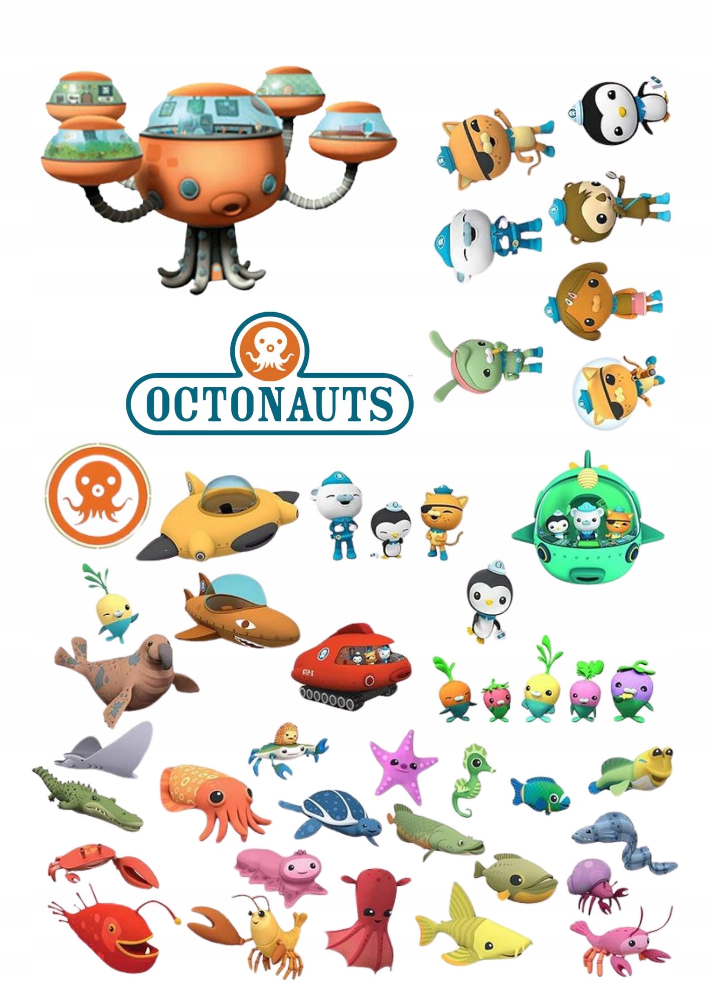 Wydruk na masie cukrowej Octonauts ocean ryby