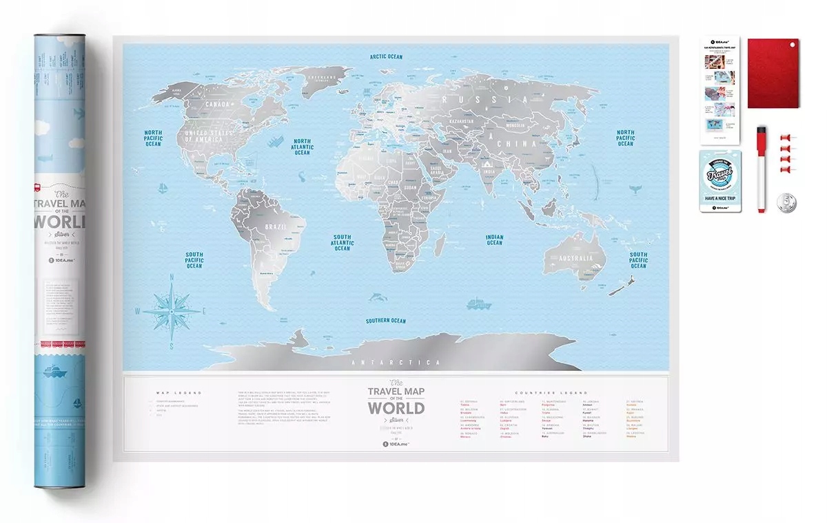 Stieracia Mapa Svet Travel Mapa Silver Svet Darček Pre Cestovateľa