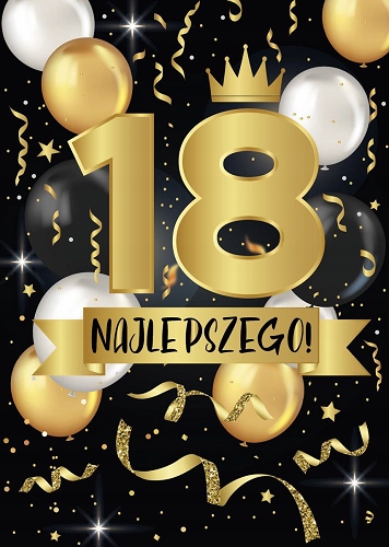 

Na 18 urodziny Kartka Wielka Duża XL Premium PCP33