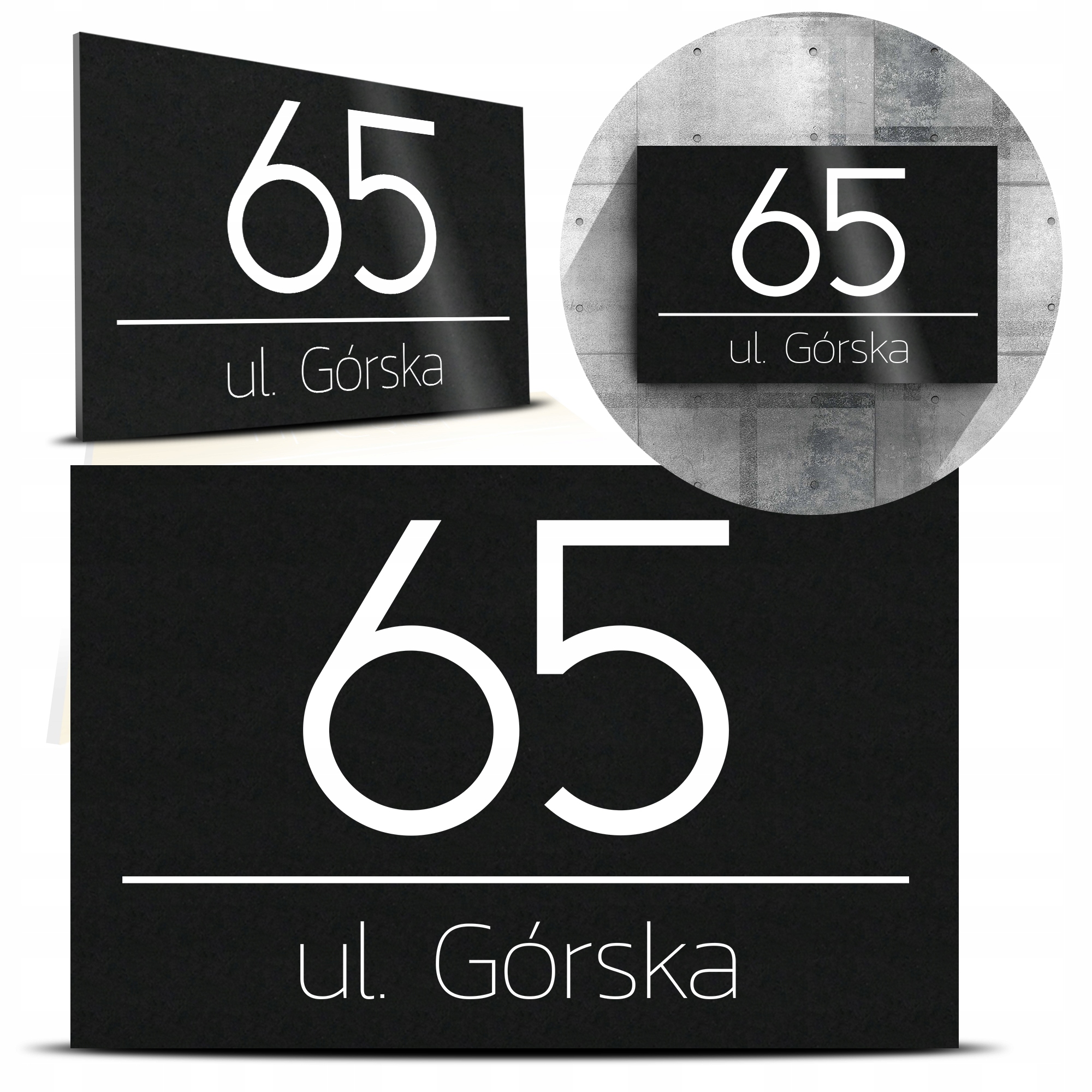 TABLICZKA na dom TABLICA Adresowa CZARNY MAT 162