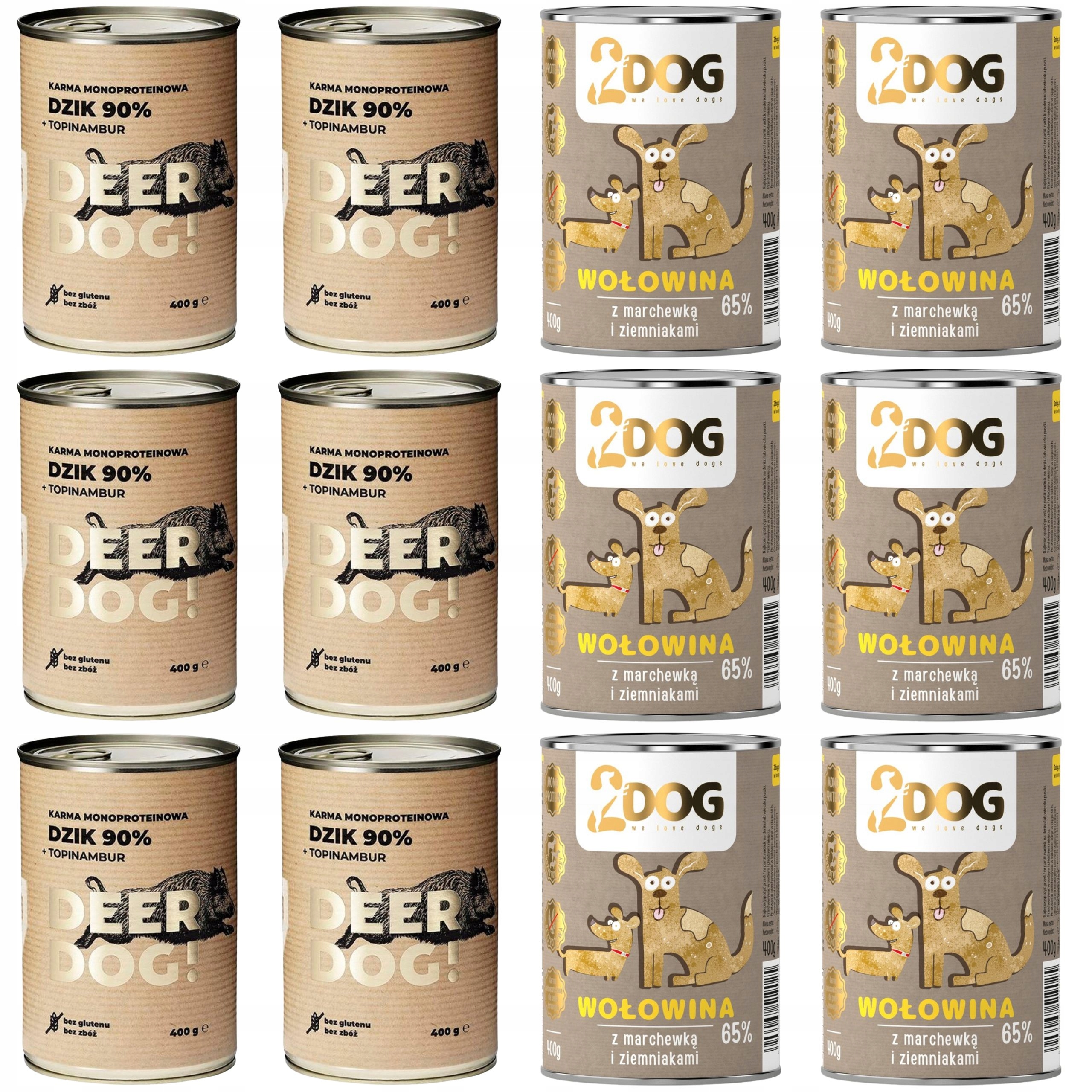 Levně Vlhké Krmivo Pro Psa Divočák 400 g 2 Dog Hypoalergenní Hovězí maso Monoproteinové