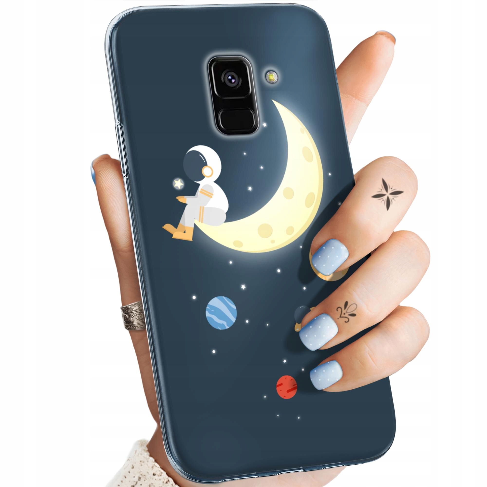 Etui Do Samsung Galaxy A5/A8 2018 Księżyc Gwiazdy Kosmos Planety Case