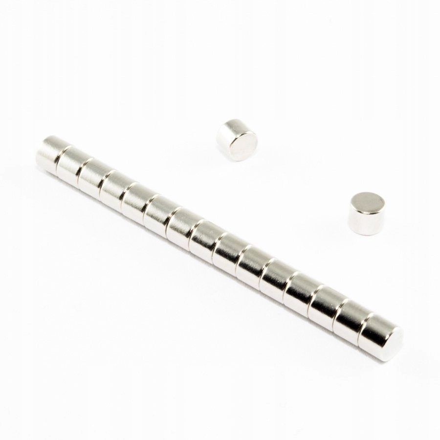 

Magnes Neodymowy Walcowy 5x4 N38 Komplet 25 Sztuk