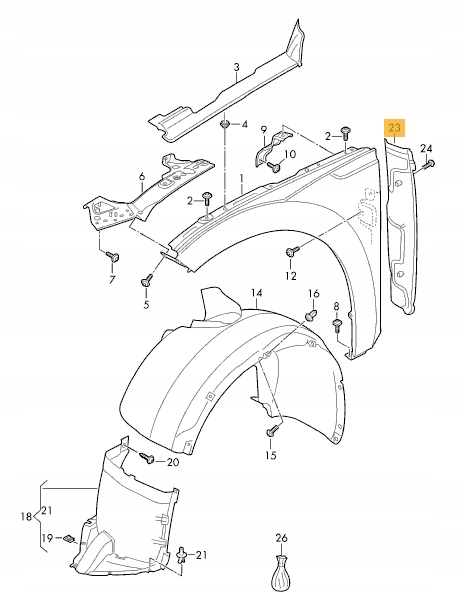 3G8821111, 3G8821112 - ЗВУКОИЗОЛЯЦИЯ ПЕРЕДНЕГО КРЫЛА L / P VW ARTEON 17-