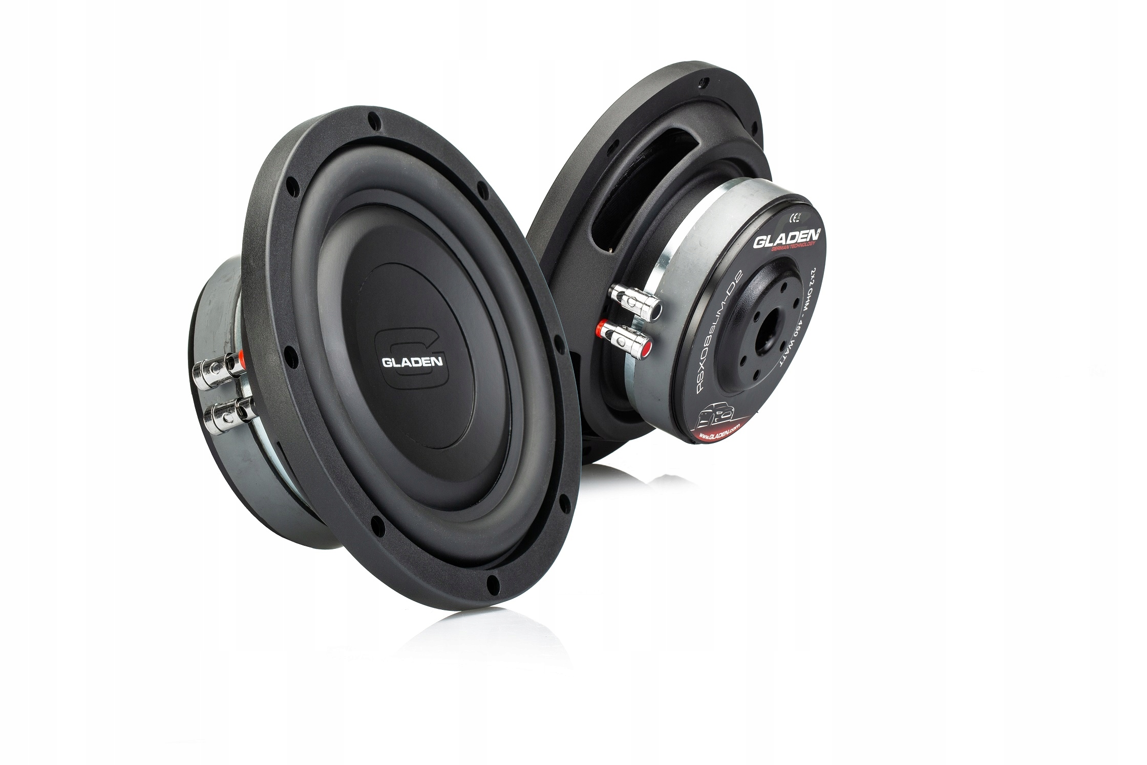 Subwoofer GLADEN RS-X 08 SLIM - 225W RMS, 4ohm 8", 20cm PŁYTKI MONTAŻ!