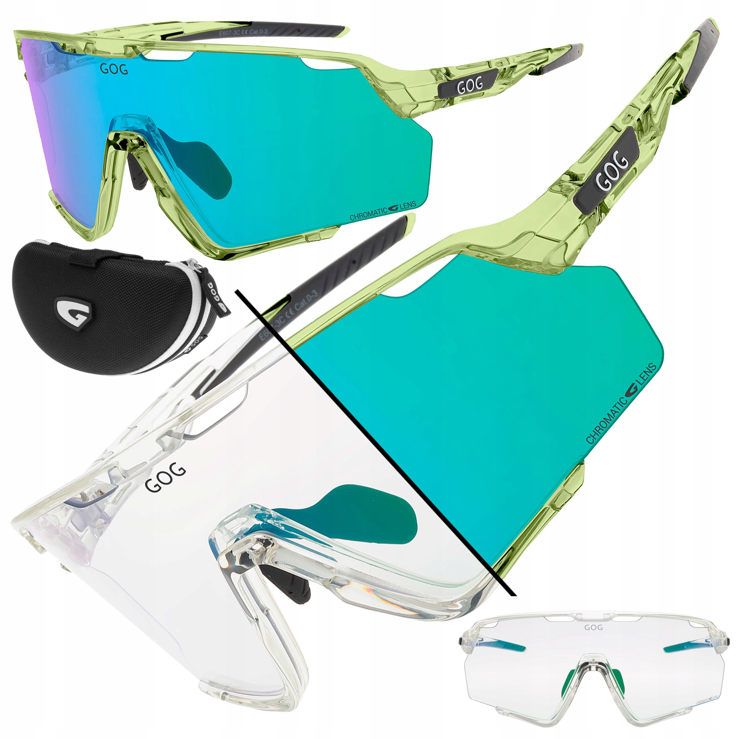 Sportovní Cyklistické Brýle Gog Prometheus E607-3C S Fotochromatickým Povrchem, Kategorie 0-3