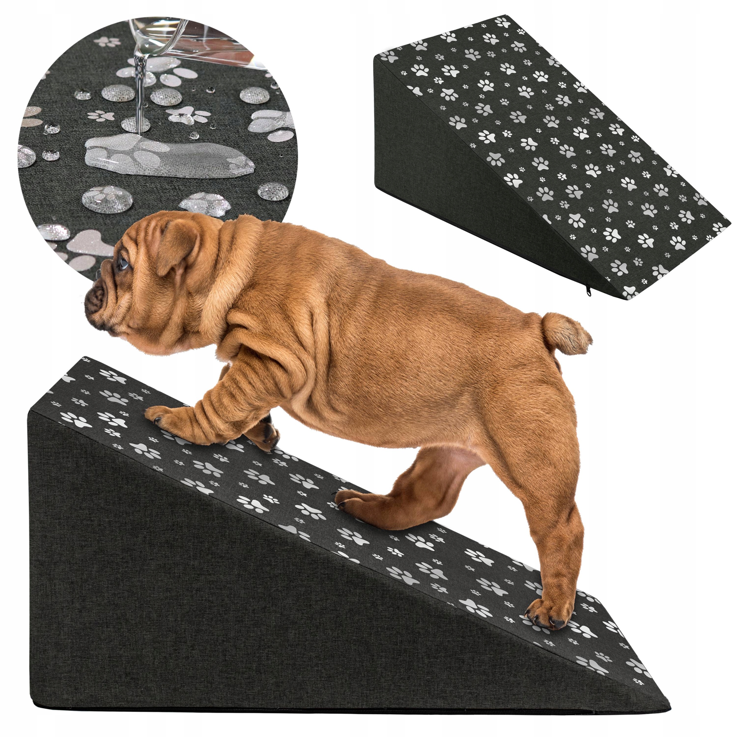 Levně Voděodolná Rampa Pro Psa Stabilní Schody Schůdky Antislip 65x30x40cm