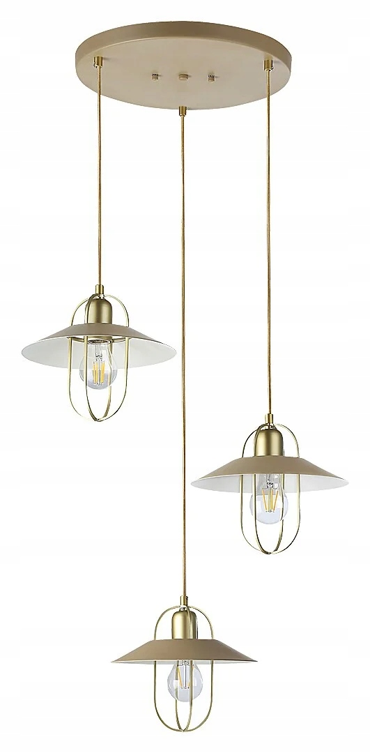 Rabalux Závěsná lampa Nesrin 3x40W Zlatá, Industriální styl E27