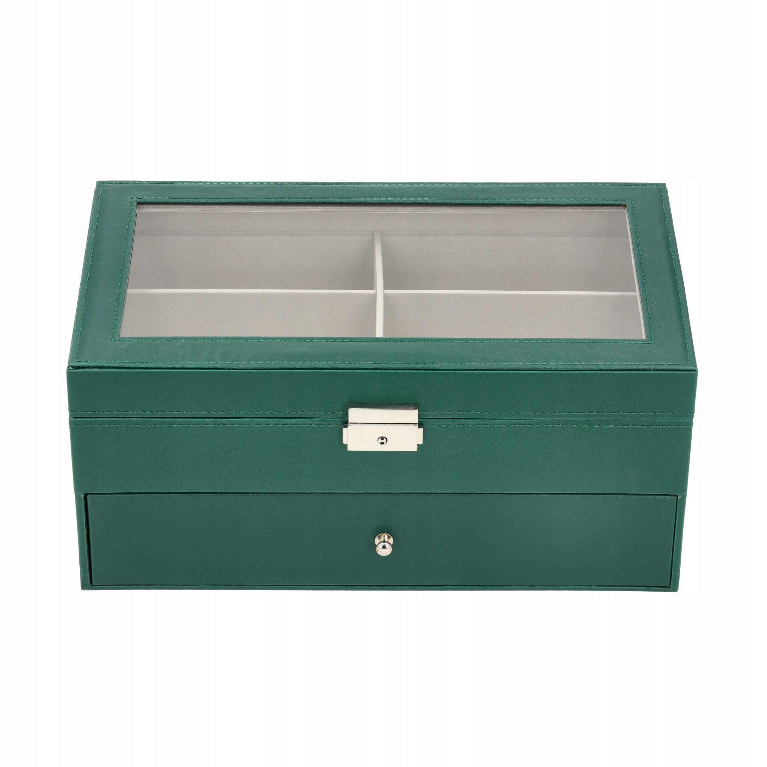 PUDEŁKO ETUI NA OKULARY EKSPOZYTOR ORGANIZER 12SZT EKOSKÓRA SZKATUŁKA G9 Kolor dominujący zielony