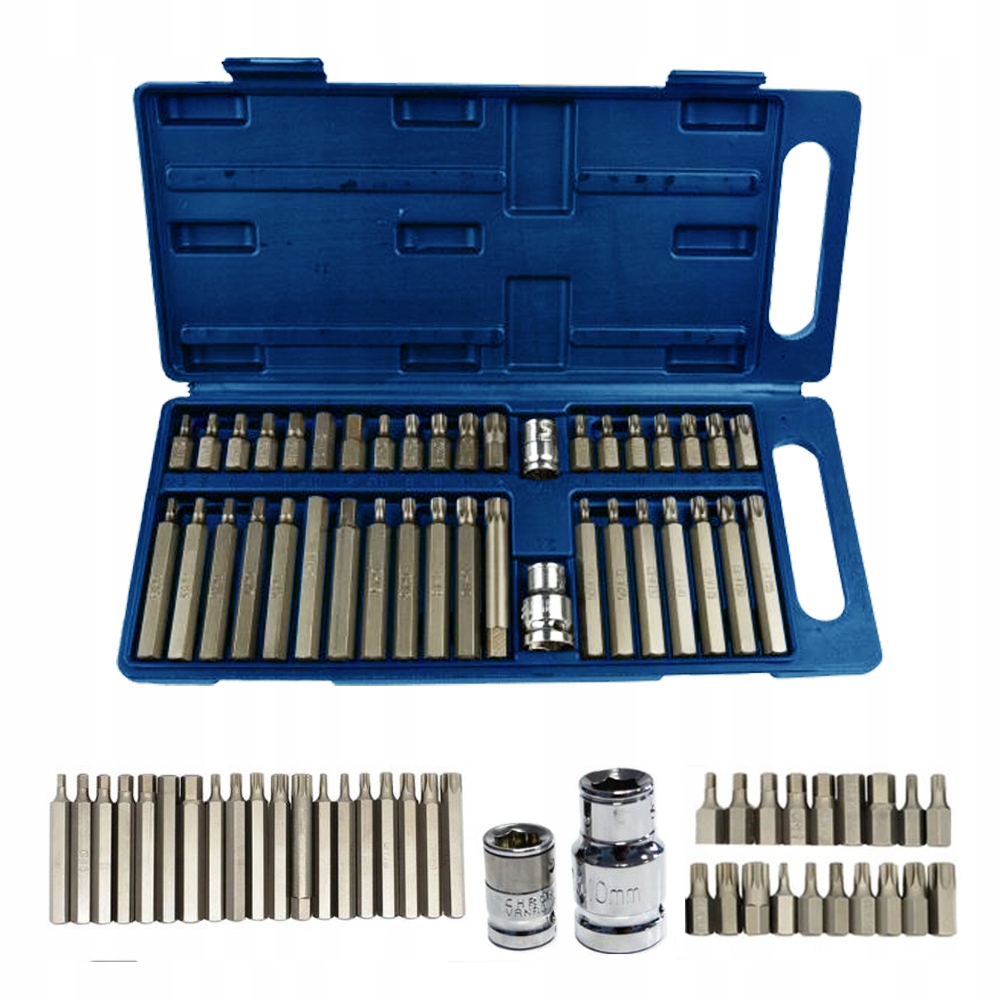 ZESTAW BITÓW KLUCZY IMBUS SPLINE TORX 40 el BITY 1/2" 3/8" 40 elementów