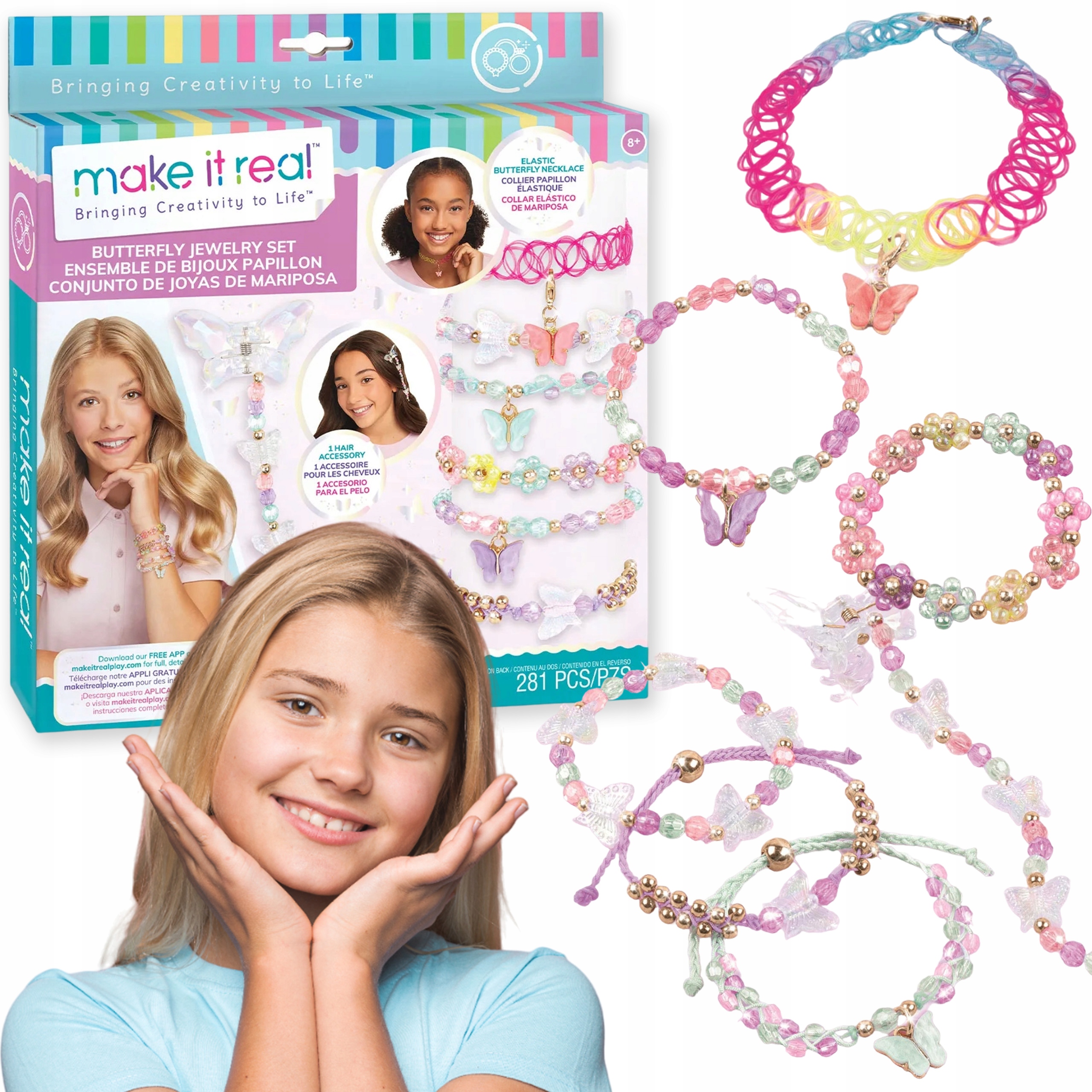 Make It Real Butterfly Jewelry set kreatywny zestaw do robienia bransoletek