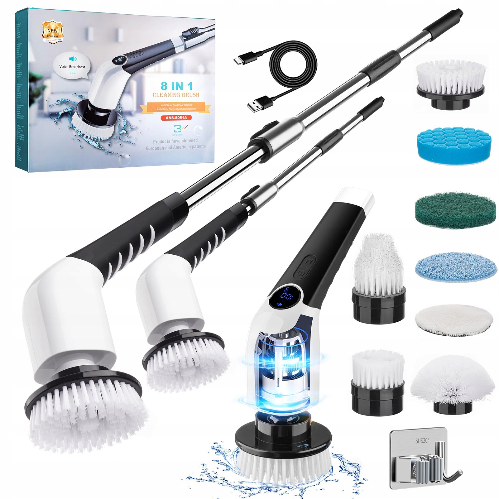 Levně Elektrický Rotační Mop Čisticí Kartáč