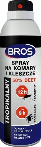 Spray na komary i kleszcze 50 % Deet 180 ml 2 szt Producent BROS