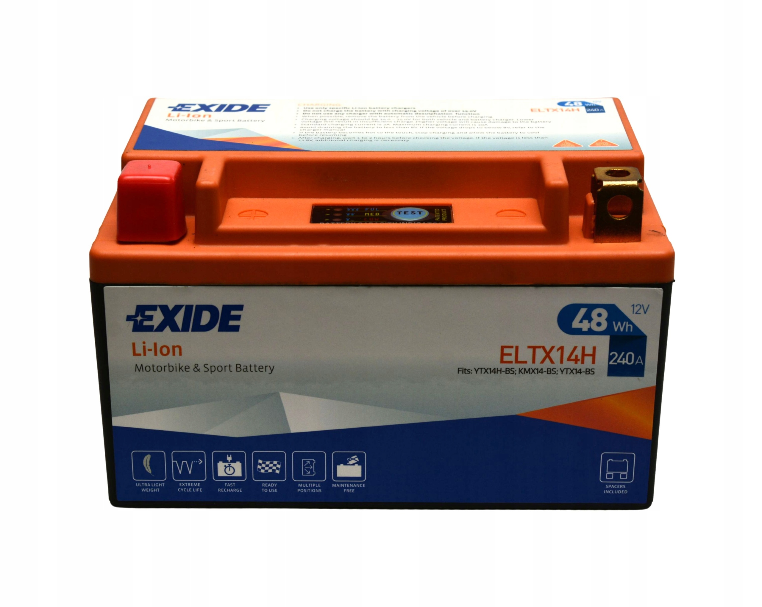 Akumulator litowo-jonowy EXIDE ELTX14H 12V 240A 48WH L+