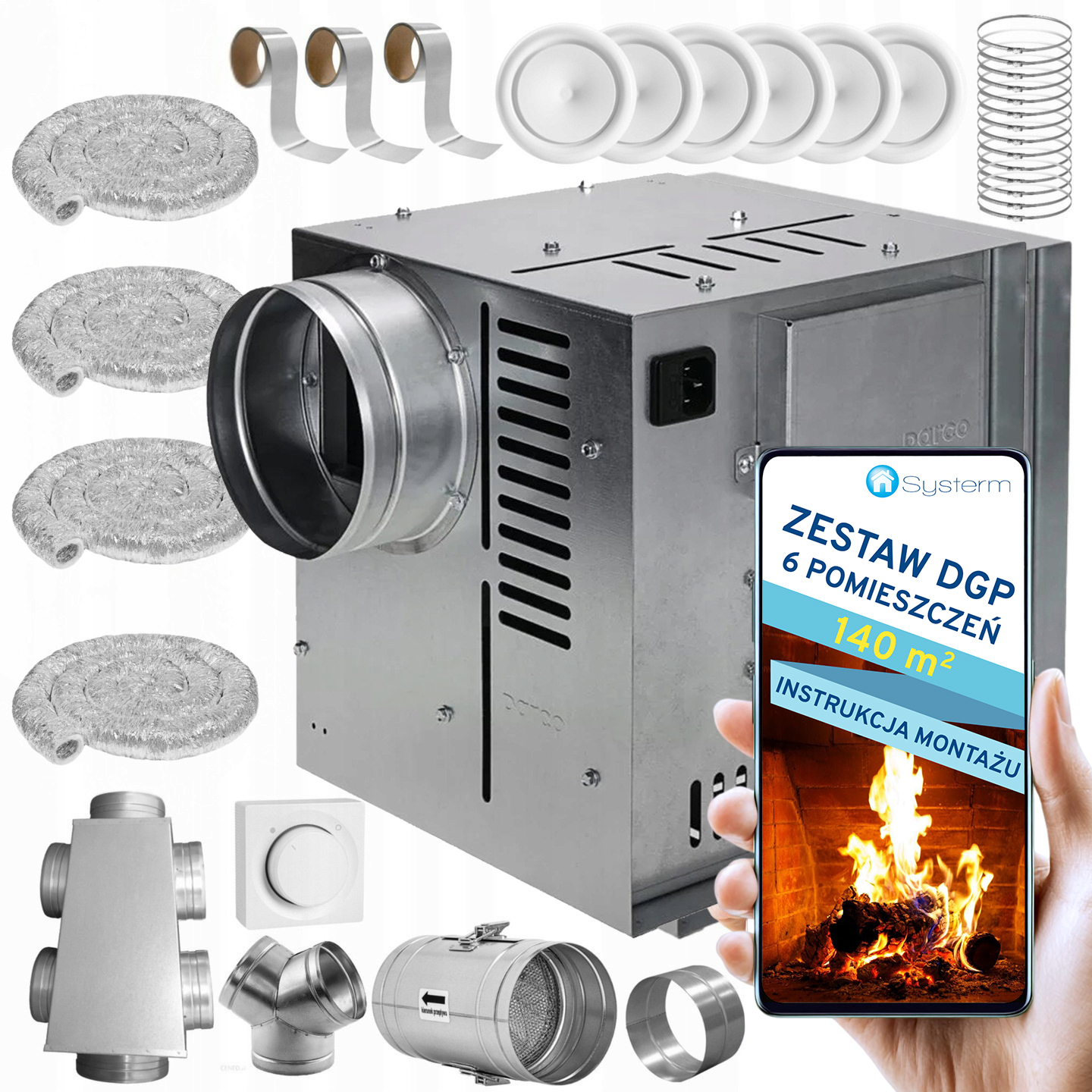 Komínová Turbína Ventilátor Komínový Set Dgp 6 miestností 140 m2