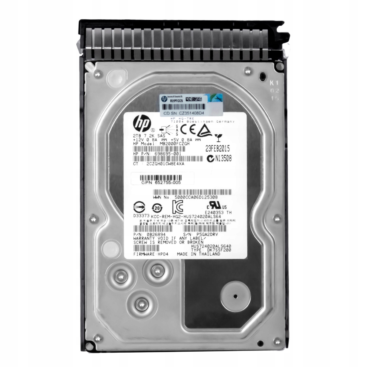 Hp 698695-001 2TB 7.2K 64MB SAS-2 3.5'' MB2000FCZGH