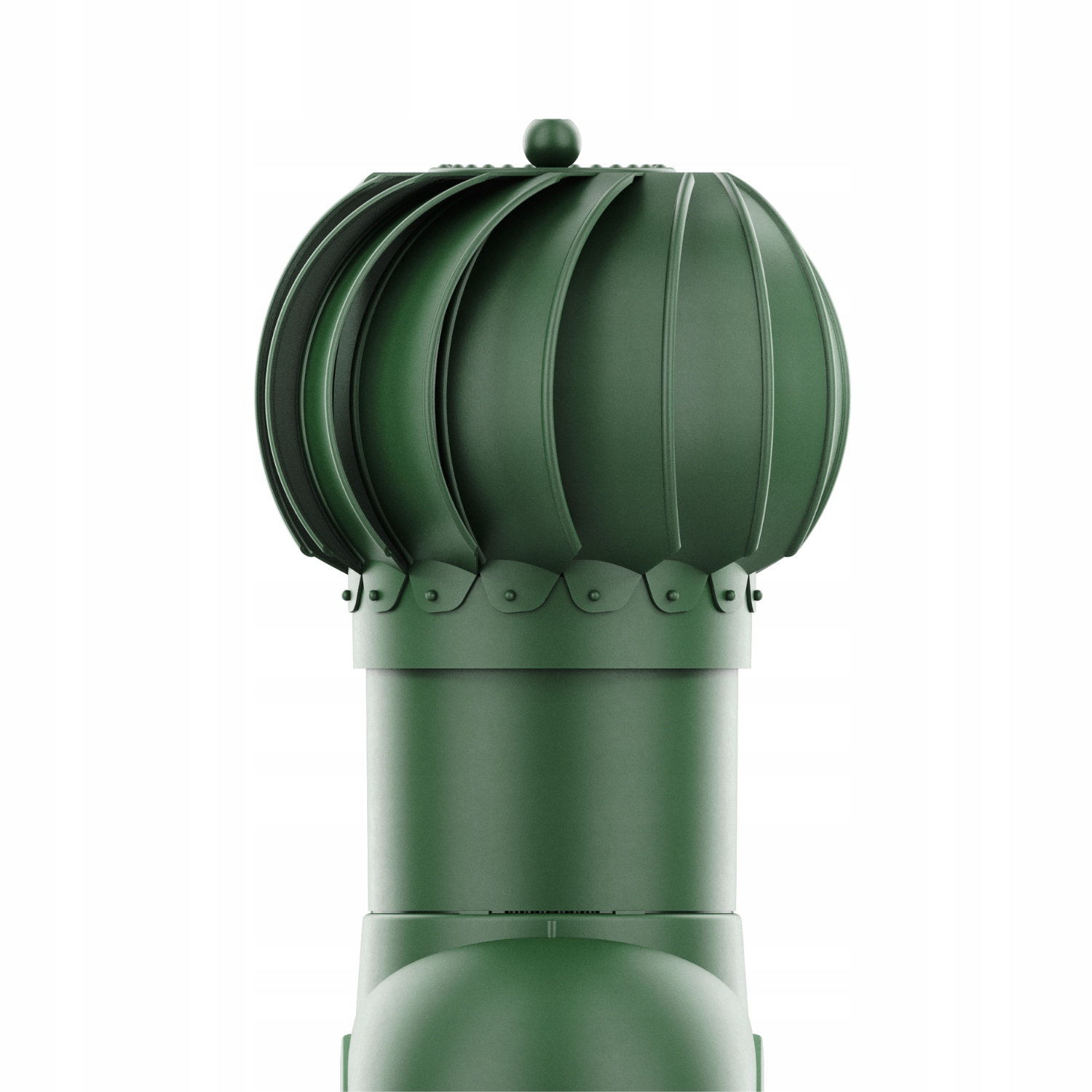Rotačný krb Rotoline pre plechovú krytinu E fi 150 mm, guľovitý, zelený