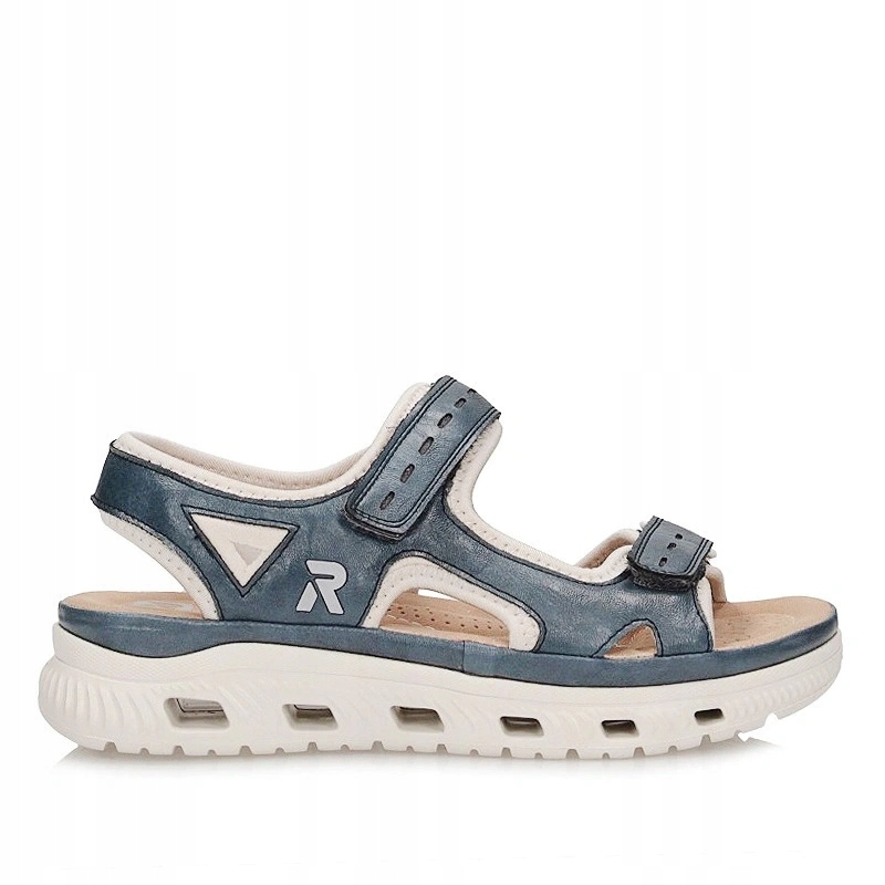 Dámské sandály Rieker 64066-14 modré, na suchý zip, na platformě