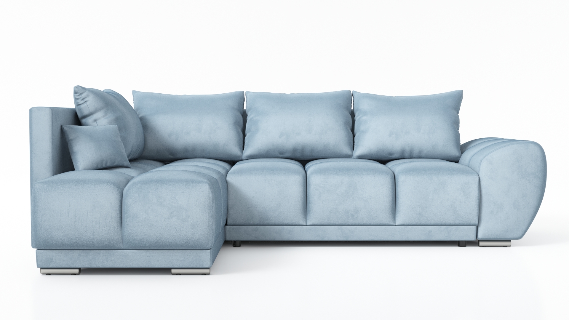 Modrý Rohová Sedací Souprava Rozkládací Funkce Spaní Forrest Levý Zásobník Pružiny