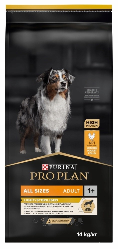 Levně Purina Pro Plan Adult Light/Sterilised suché krmivo pro psy 14 kg