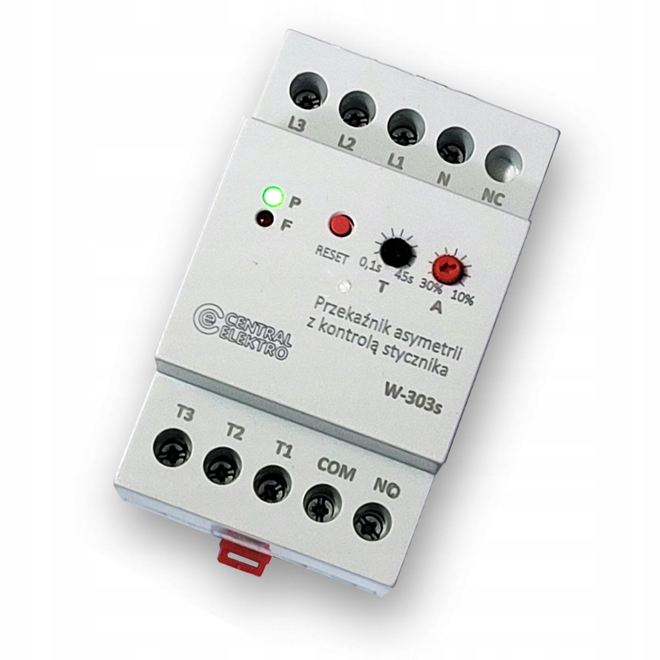 WC303S Snímač zániku fázy s kontrolou kontaktov – puzdro pre montáž na koľajnicu