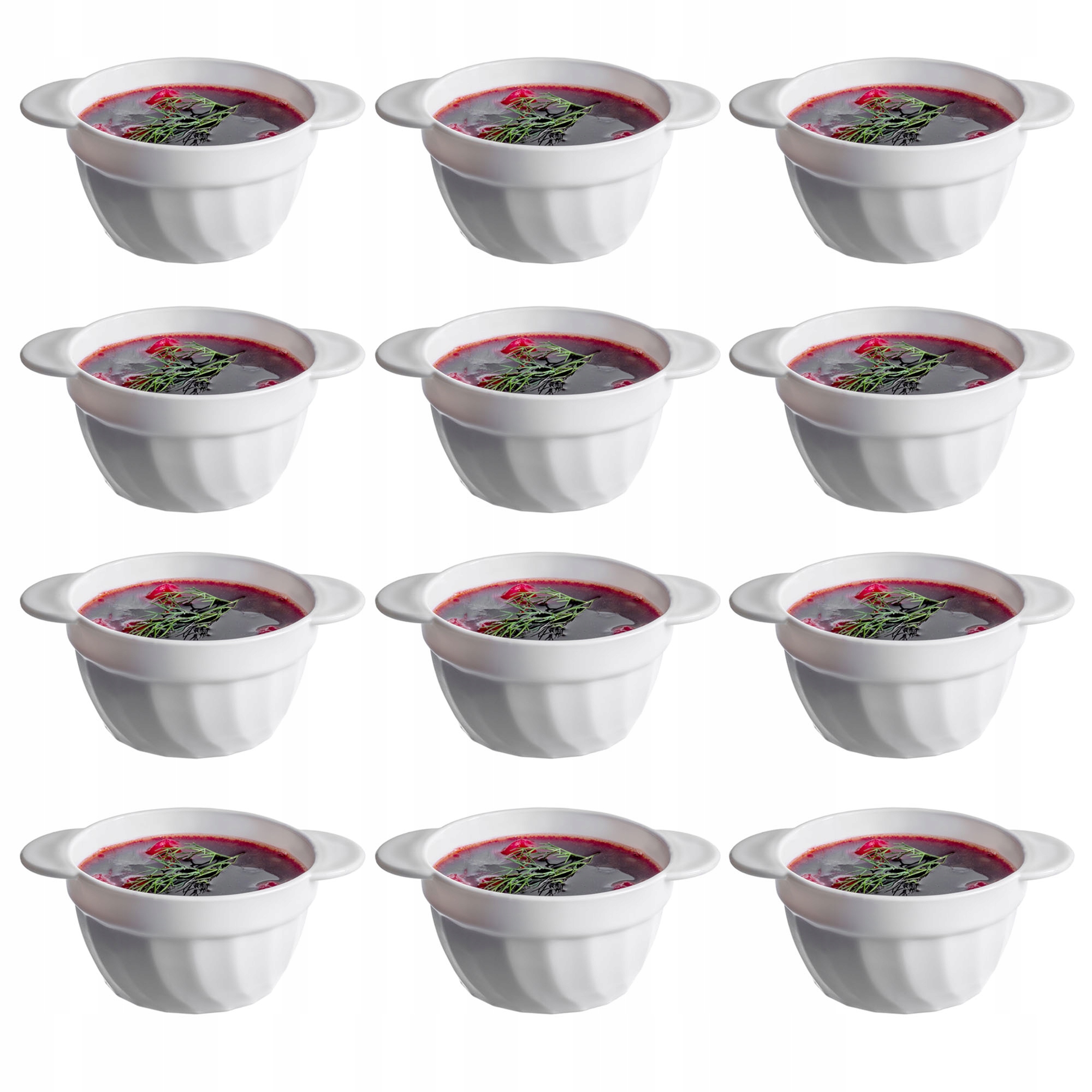 Vývar Flaczarka 650 ml Bílé Vývarky Bílá Sada Misky 12 ks