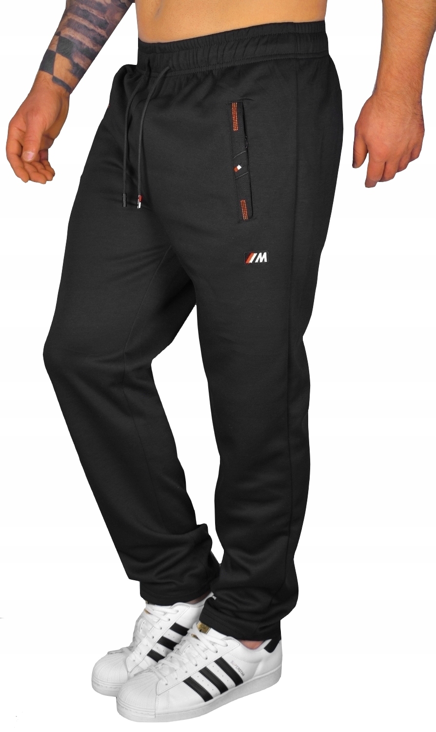 DRESOWE SPODNIE MĘSKIE KIESZENIE BAWEŁNIANE DRESY