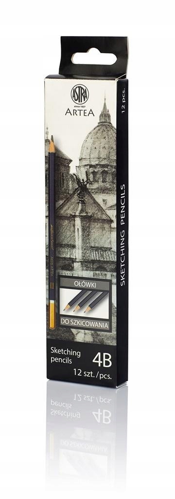 OŁÓWKI do SZKICOWANIA Miękkie 4B ZESTAW 12 Szt ASTRA Artea OŁÓWEK Rysunkowy