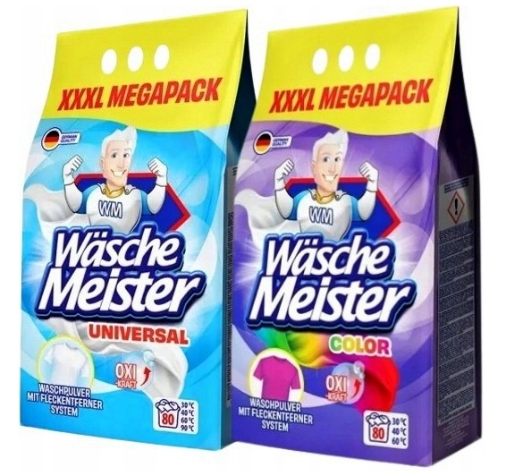 Levně WascheMeister Wäsche Sada Pracích Prášků 2x6 kG Color Universal De