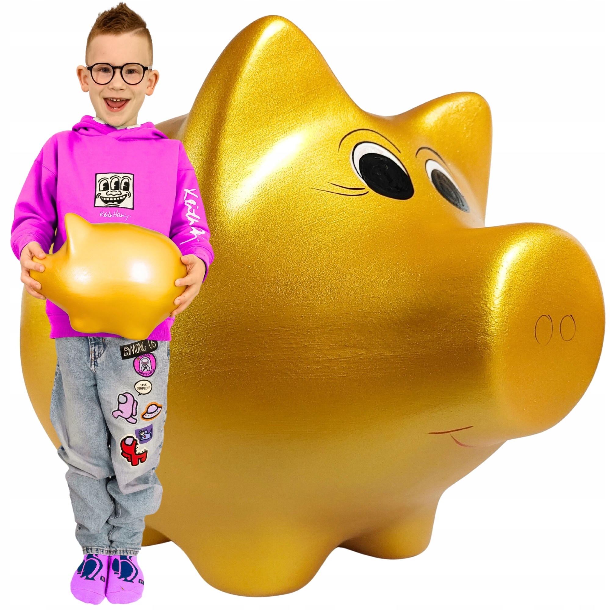 Pokladnička prasátko velké XXL k rozbití bez otevření pro děti keramická