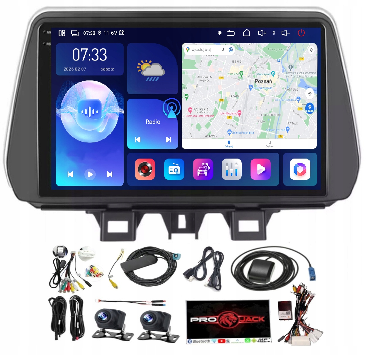 Autorádio S Navigací Carplay Gps Android Hyundai Tucson 2018-2021 6GB Ram 128GB Paměť Sim