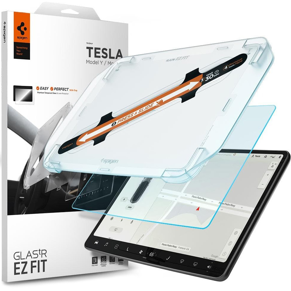 Tvrdené sklo na displej pre Tesla Model 3 Y, Spigen Ez Fit