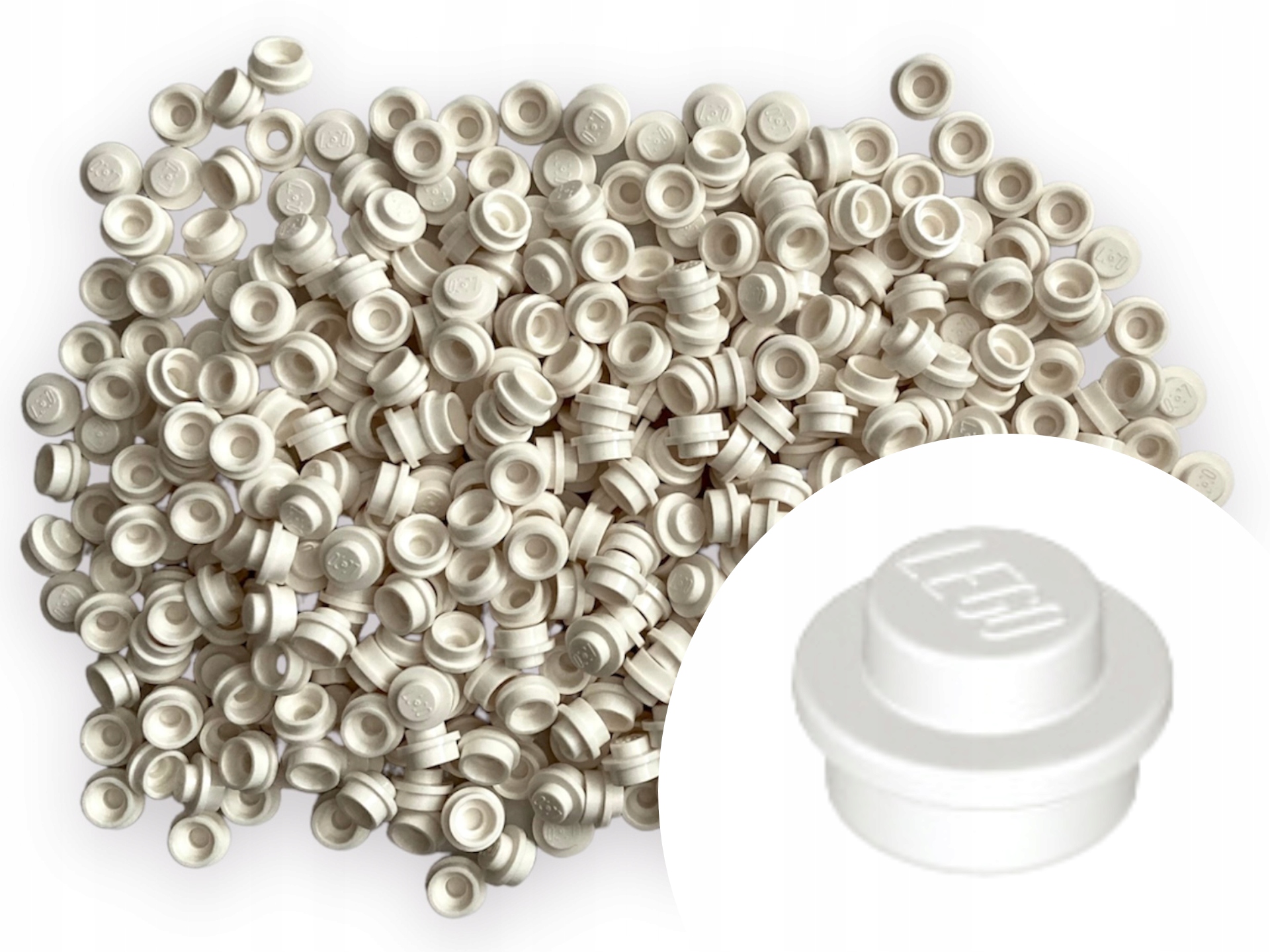 

Lego 4073 Plate Round 1x1 Biały White 100szt Guzik