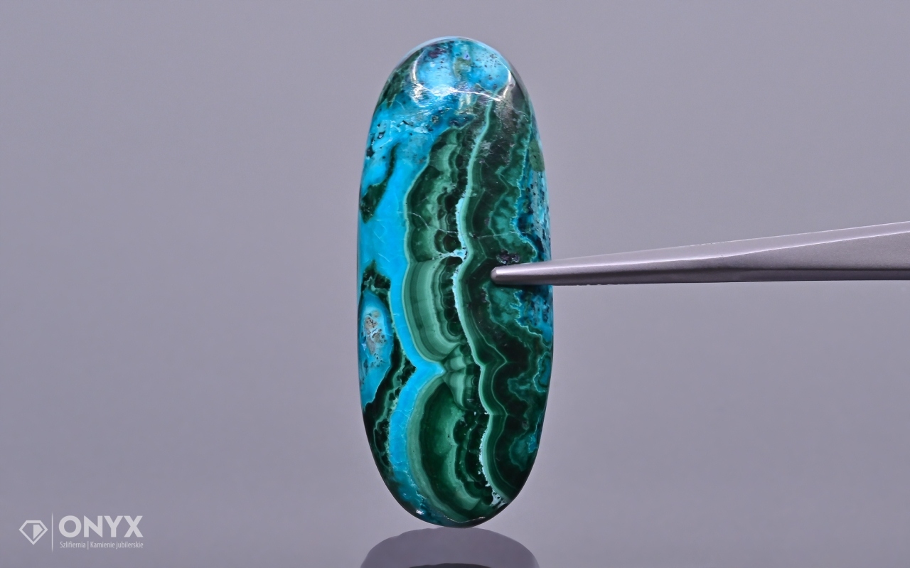 Chryzokola kabošon ovál 38,5x15,5 mm