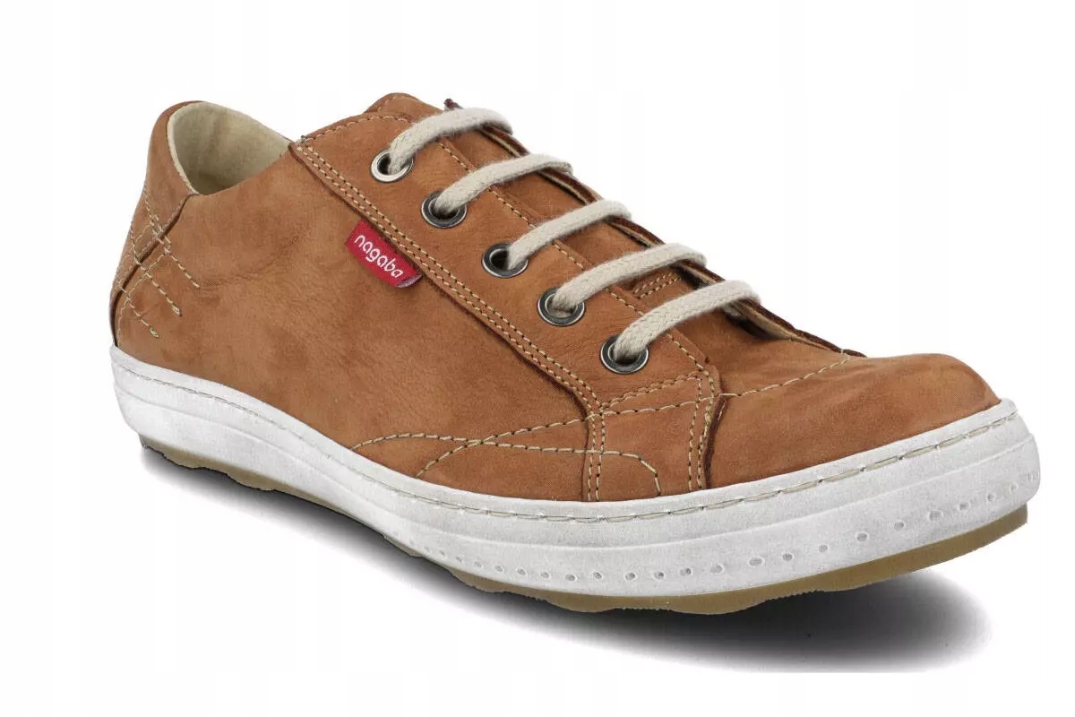 Nagaba 410 hnědé pánské kožené polobotky s profilovanou vložkou R44