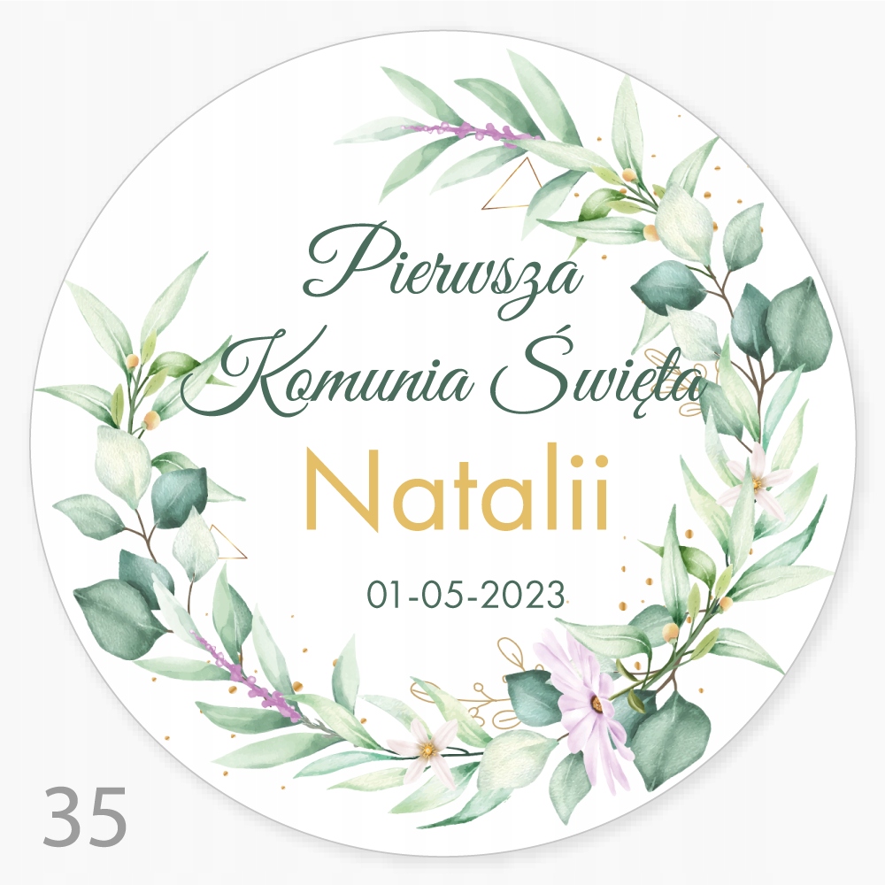 

Naklejki Komunia Święta Twoje Imię Zaproszenie 24