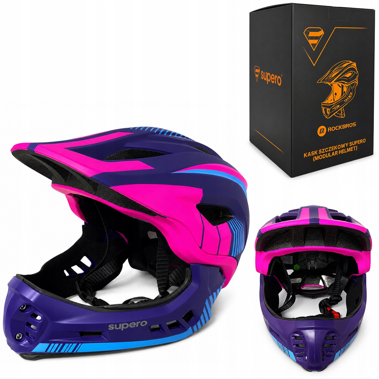 Kask rowerowy dziecięcy, szczękowy, ochronny na rower mtb, hulajnogę, "s"