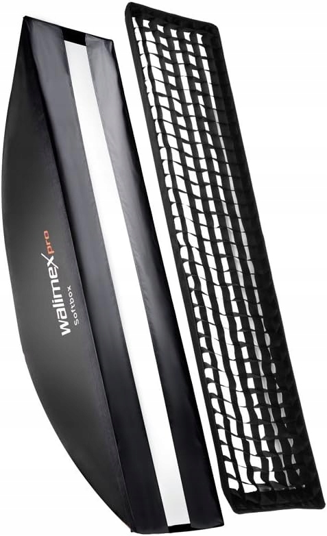 SOFTBOX MODYFIKATOR ŚWIATŁA PROSTOKĄTNY 22x90CM WALIMEX PRO + GRID